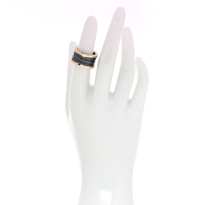Bulgari 18K Rose Gold Black Ceramic B.Zero1 Four-Band Ring 51 5.75 2 of 7
