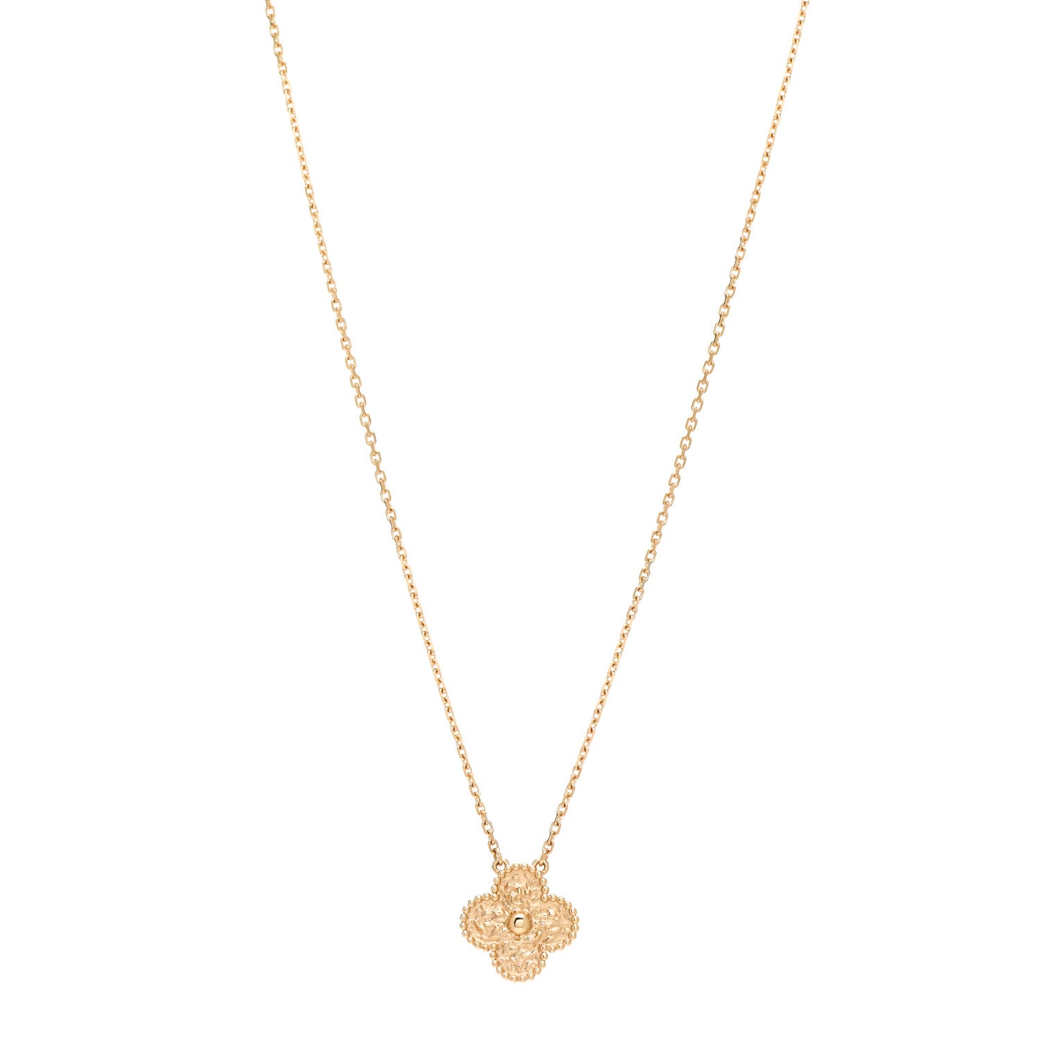 Van Cleef & Arpels 18K Yellow Gold Vintage Alhambra Pendant Necklace 1 of 6