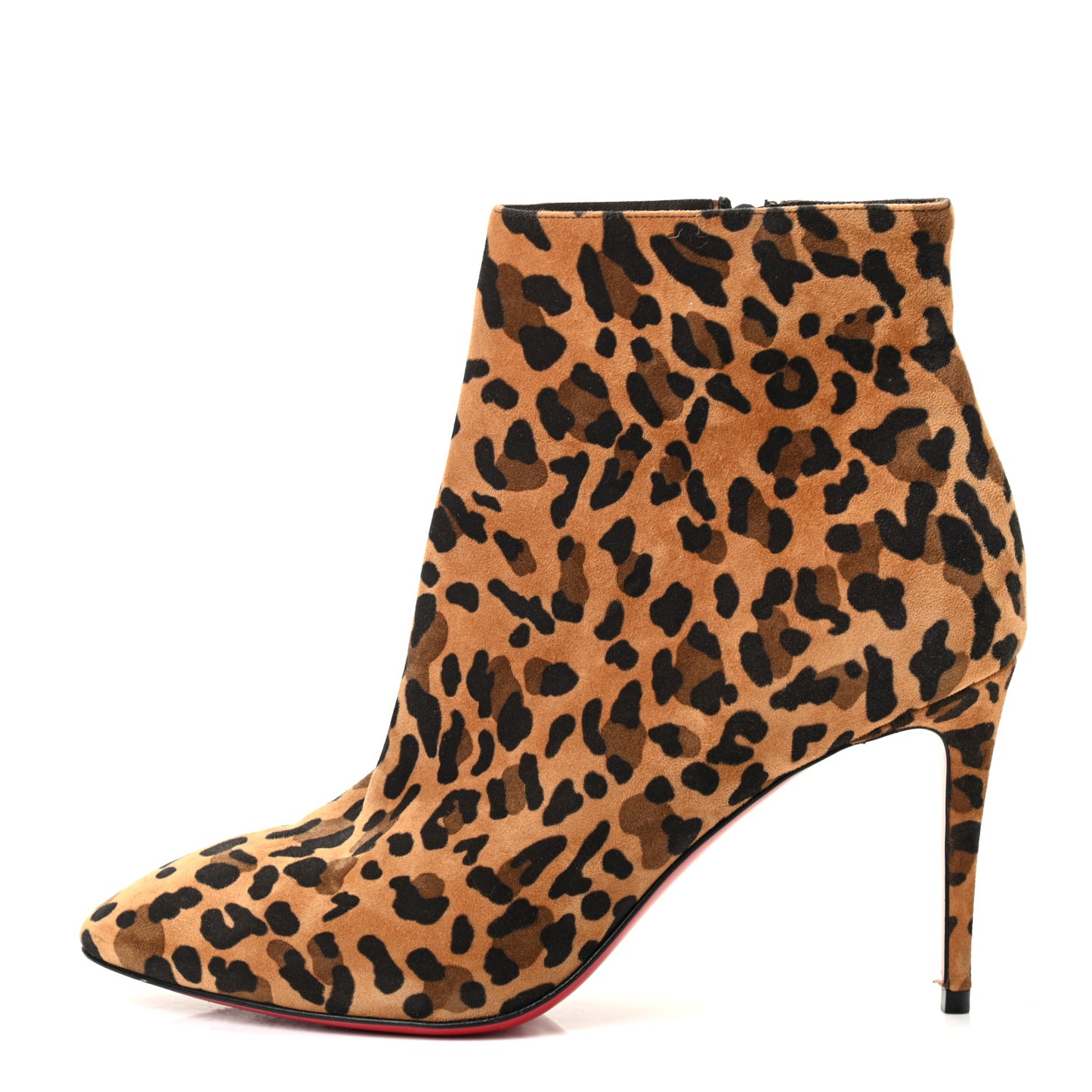 Veau Velours Leopard Print Eloise Booty 85 Ankle Boots 37 Caramel