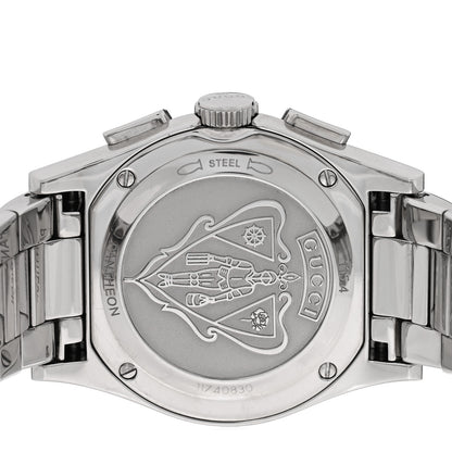 Gucci Stainless Steel Diamond Bezel Black Mother of Pearl 34mm Pantheon Chronograph Quartz Watch 4 of 4