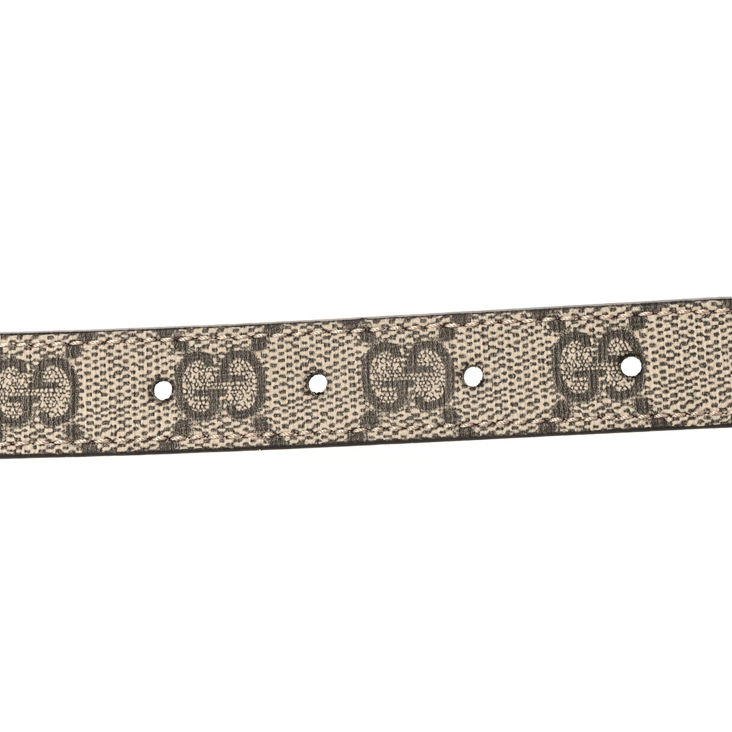 GG Supreme Monogram Plutone Calfskin Double G Reversible 20mm Belt 85 34 Beige Rosso Ancora
