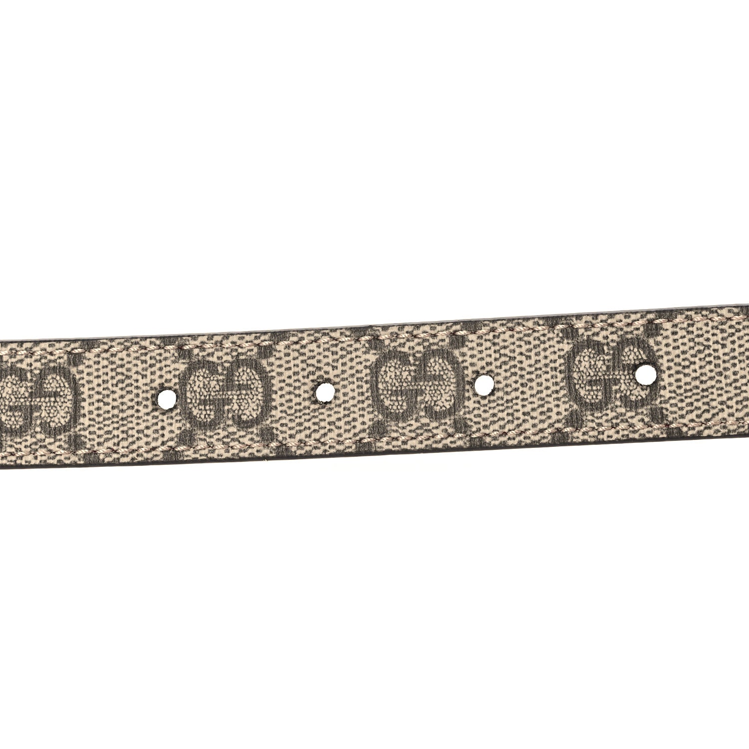 Gucci GG Supreme Monogram Plutone Calfskin Double G Reversible 20mm Belt 85 34 Beige Rosso Ancora 3 of 5