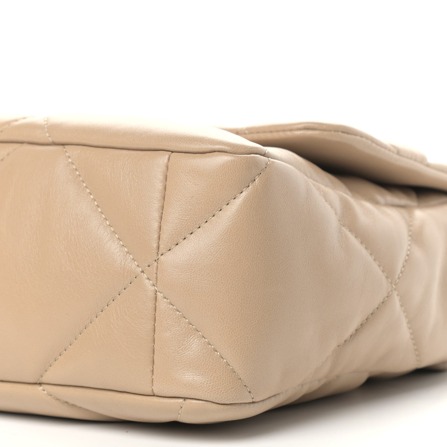 Chanel Lambskin Quilted Large Chanel 19 Flap Dark Beige 9 of 10
