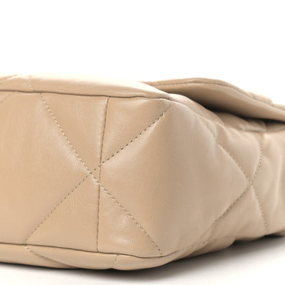 Chanel Lambskin Quilted Large Chanel 19 Flap Dark Beige 9 of 10