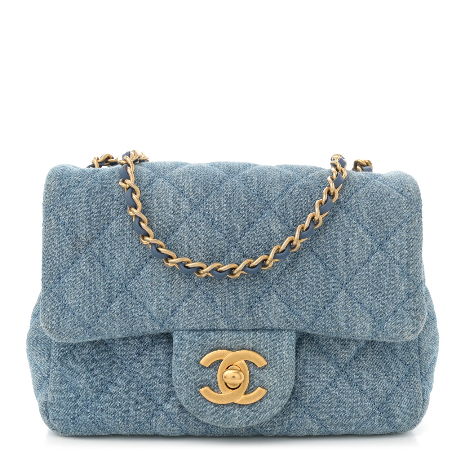 Chanel Denim Quilted Mini Pearl Crush Flap Blue 1 of 10
