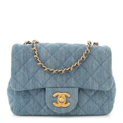 Chanel Denim Quilted Mini Pearl Crush Flap Blue 1 of 10