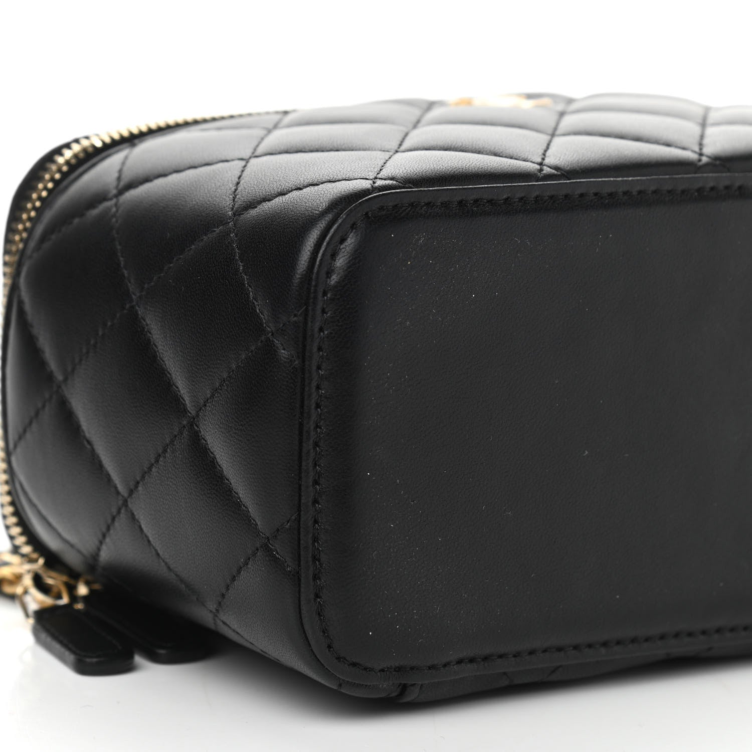 Chanel Lambskin Quilted Small Pearl Crush Vanity Case With Chain Black 9 of 11