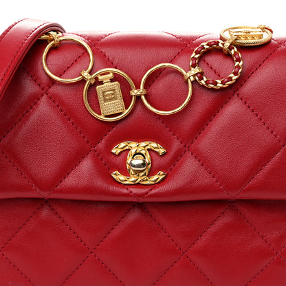 Chanel Calfskin Quilted Mini Charms Flap Red 8 of 10