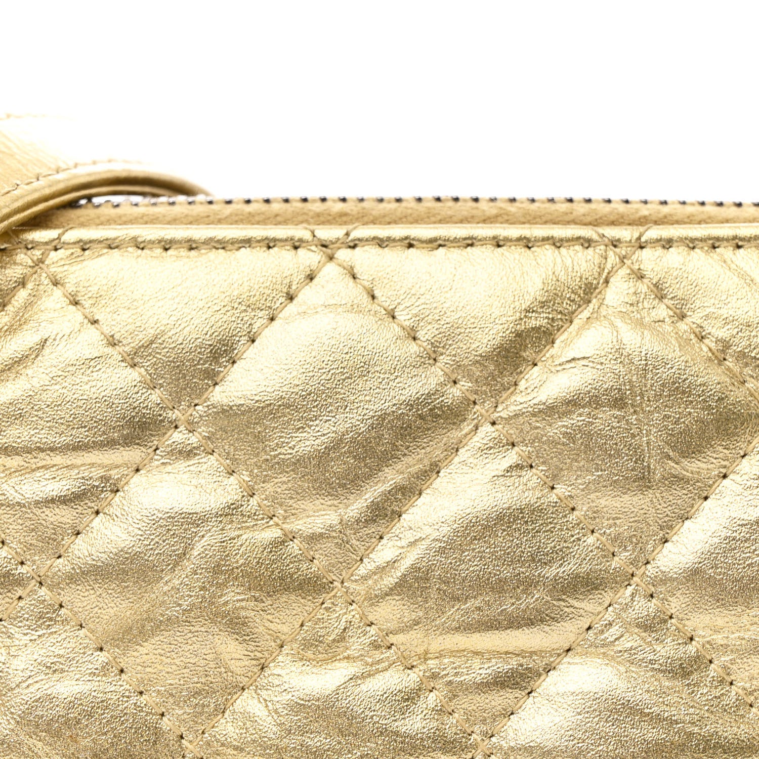 Chanel Metallic Aged Calfskin Quilted Small Gabrielle Clutch With Chain Gold 11 of 13