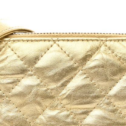 Chanel Metallic Aged Calfskin Quilted Small Gabrielle Clutch With Chain Gold 11 of 13