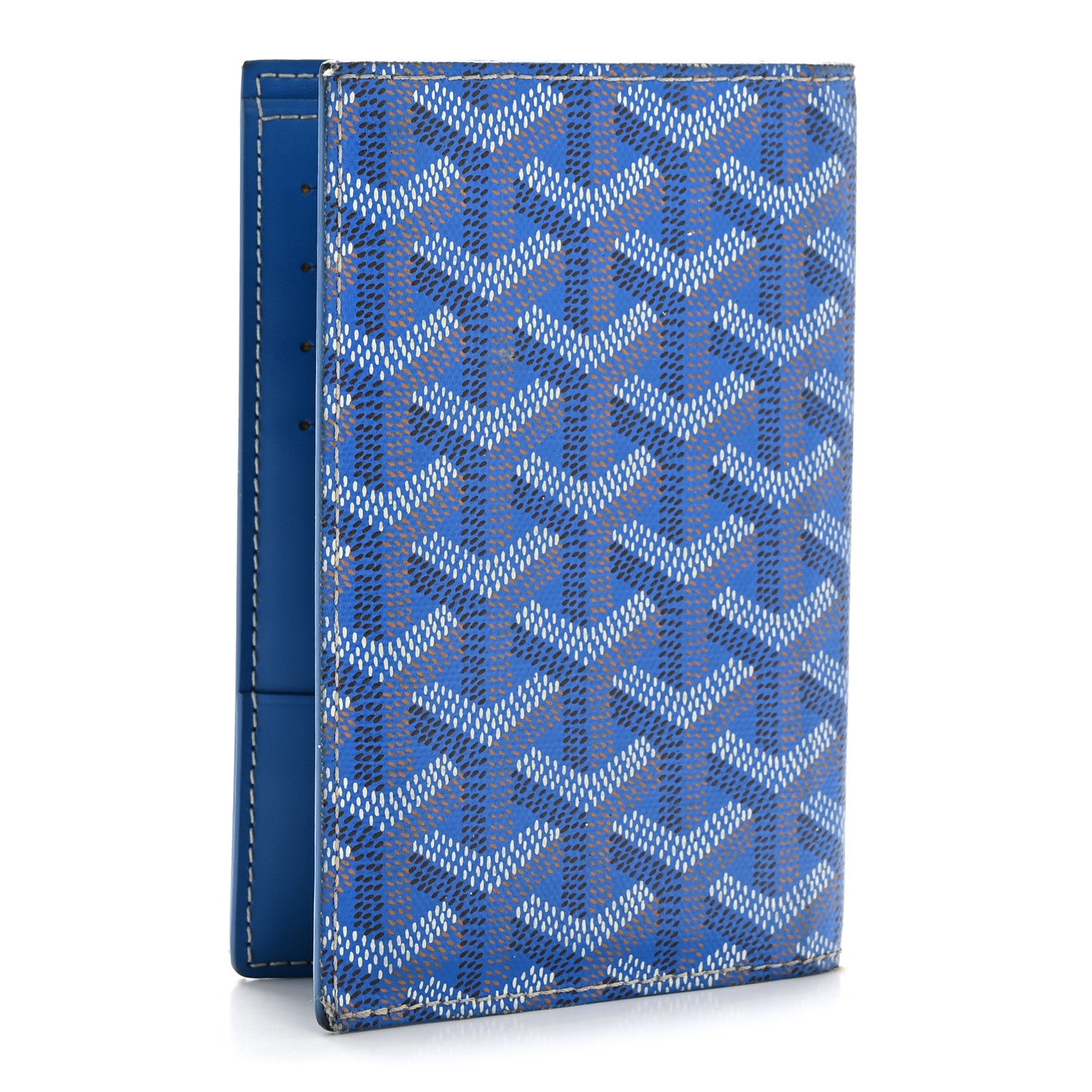 Goyard Goyardine Grenelle Passport Wallet Sky Blue 3 of 11