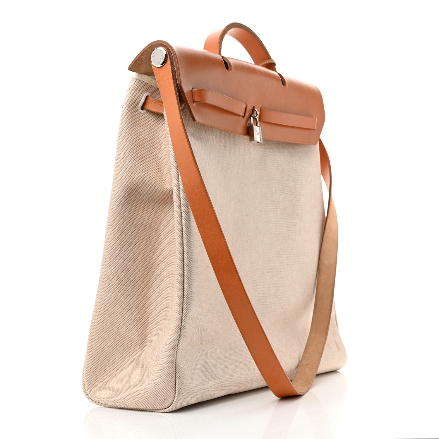 Hermes Toile Vache Calfskin Herbag 39 MM Natural 6 of 27