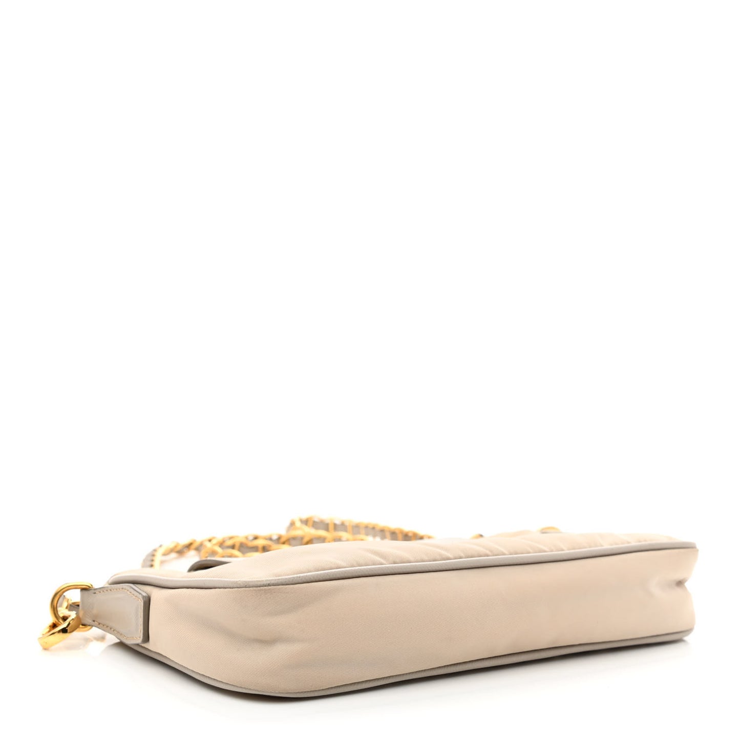 Tessuto Nylon Saffiano Crossbody Bag Talco