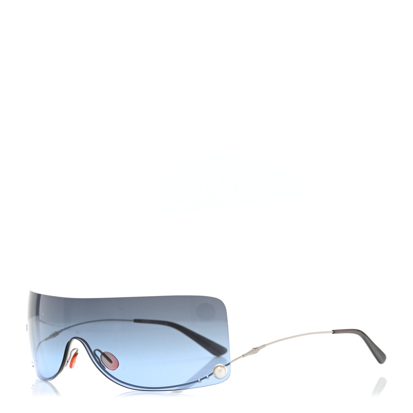 Rimless Shield Pearl Sunglasses 4077 Gradient Blue