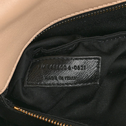 Saint Laurent Lambskin Quilted Sade Puffer Envelope Clutch Dark Beige 6 of 10