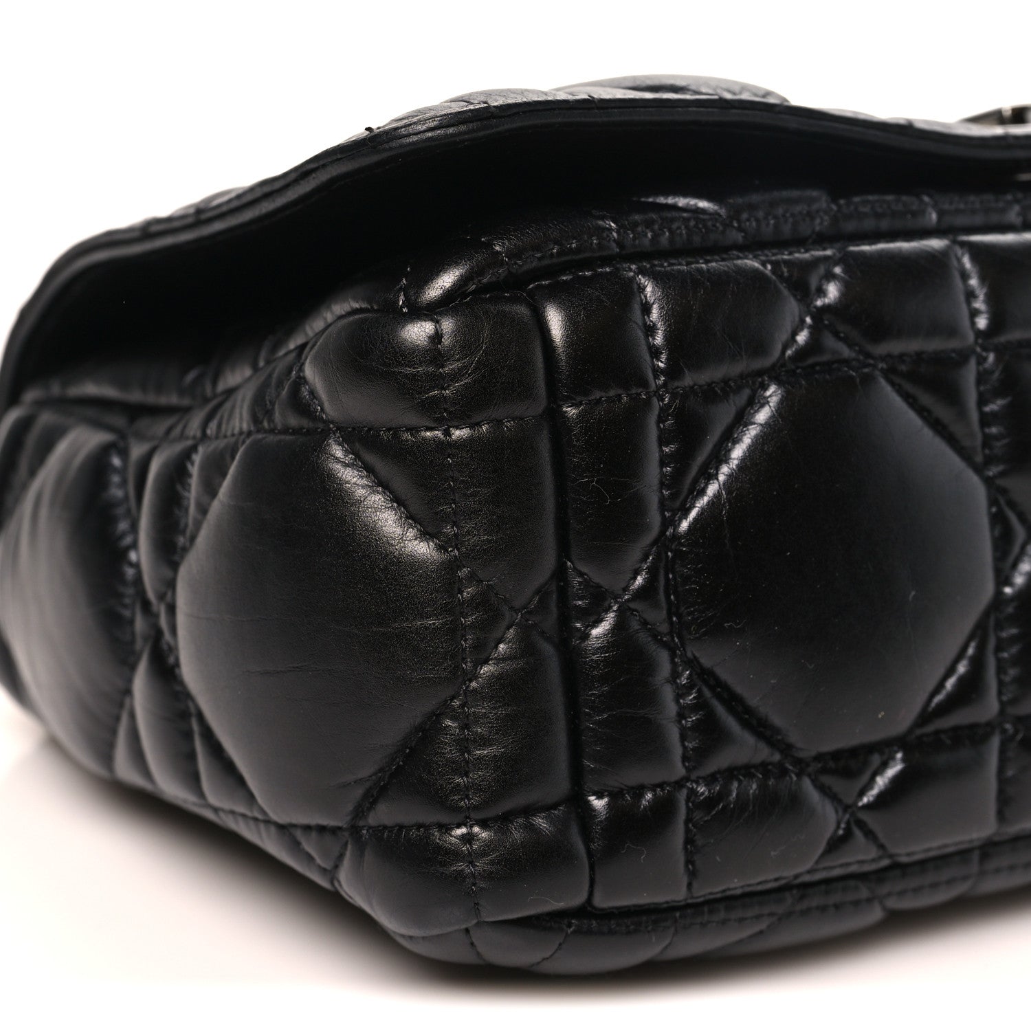 Christian Dior Calfskin Macrocannage Medium Caro Bag Black 9 of 10