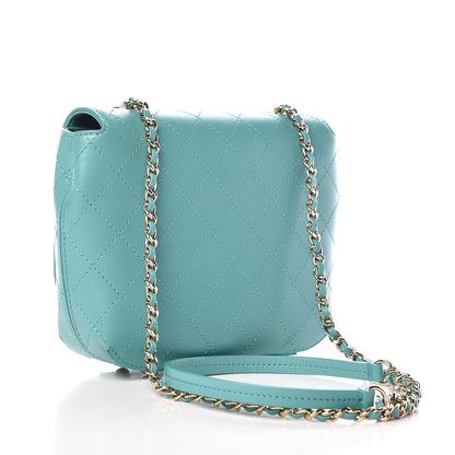 Chanel Calfskin Stitched Small Covered CC Flap Bag Green 3 of 9
