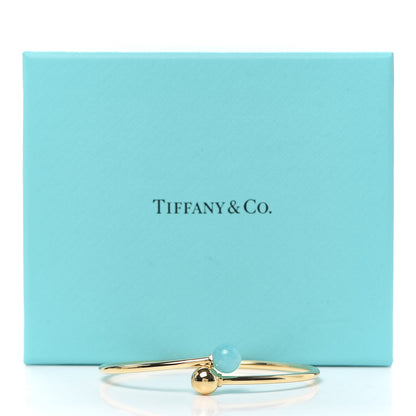 Tiffany 18K Yellow Gold Amazonite 8mm HardWear Ball Bypass Bracelet 5 of 5