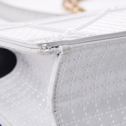 Christian Dior Patent Micro-Cannage Small Diorama Flap Bag White 10 of 15