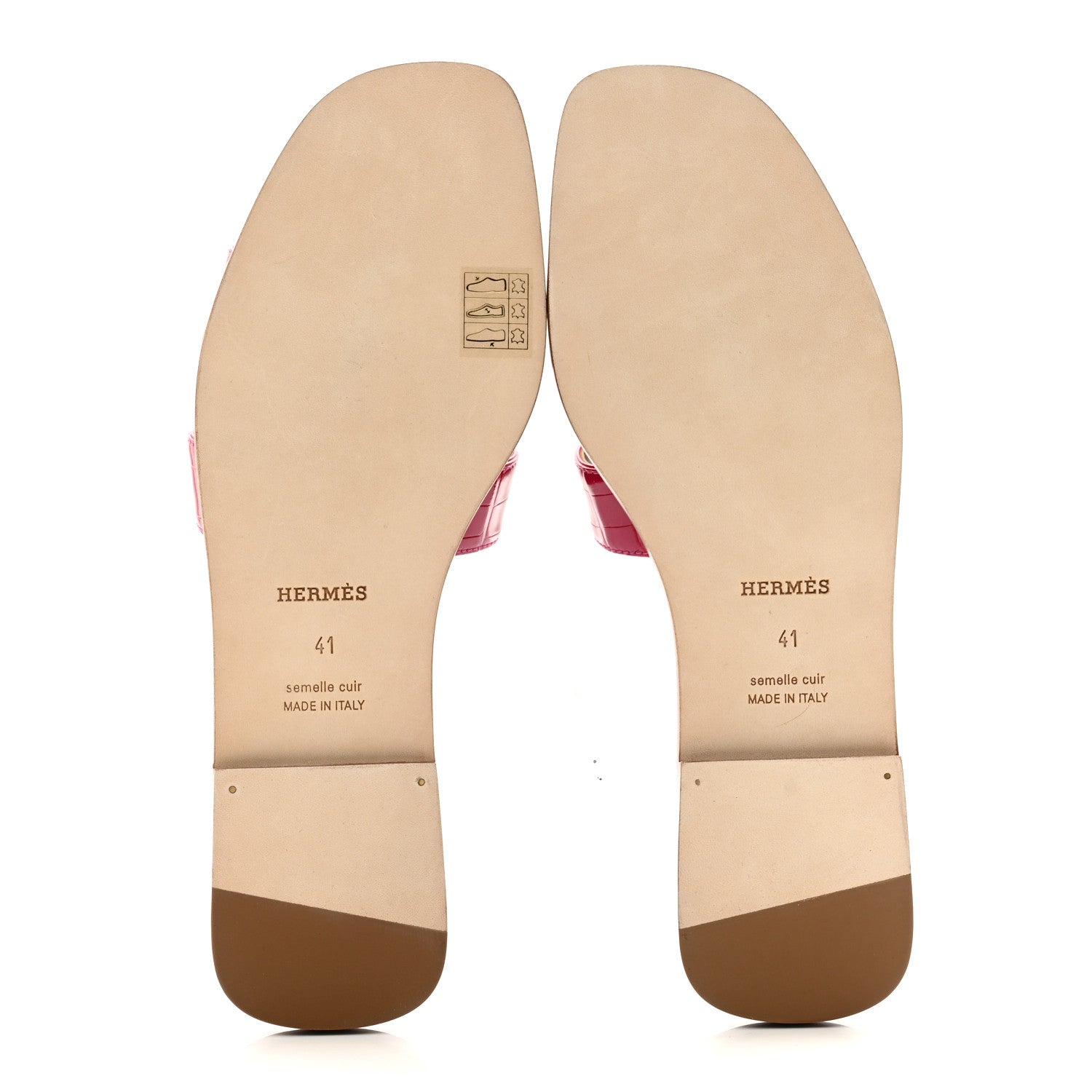 Hermes Shiny Alligator Oran Sandals 41 Rose Mexico 5 of 9