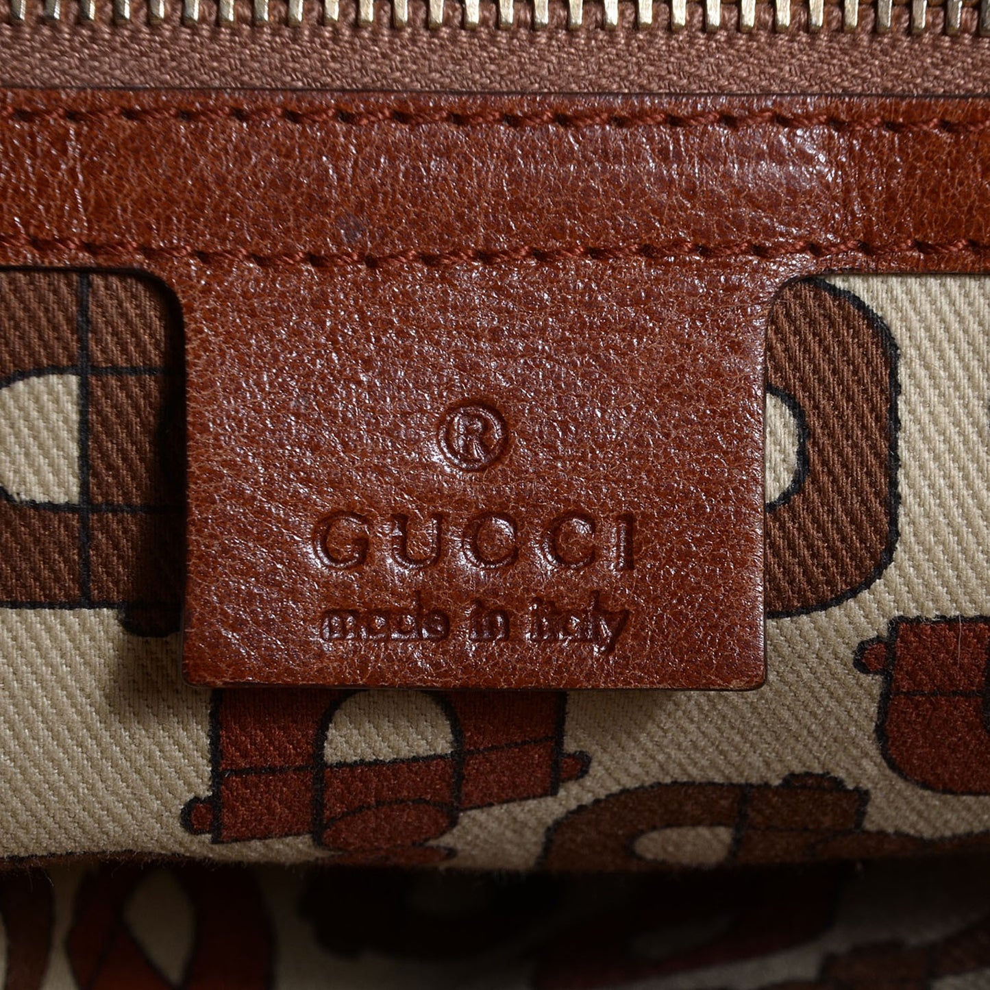 Guccissima Trim Signoria Large Tote Brown