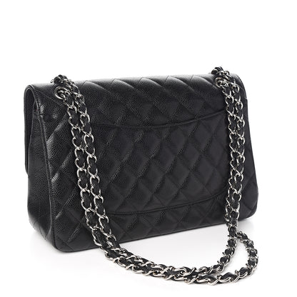 Chanel Caviar Quilted Jumbo Double Flap Black 2 of 10