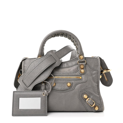 Balenciaga Agneau Giant 12 Gold Hardware Mini City Gris Pyrite 3 of 11