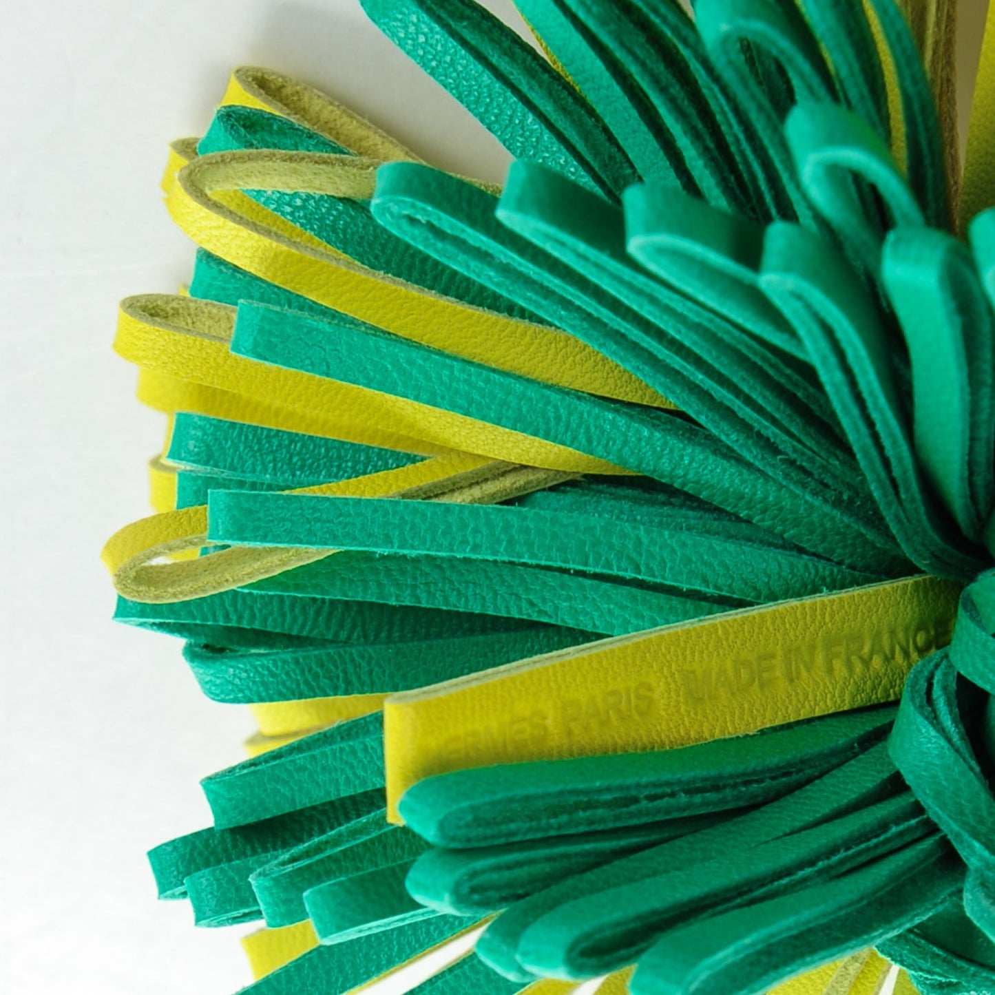 Lambskin Bi-Color Carmen Tassel Key Holder Lime Menthe