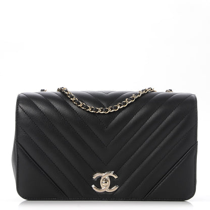Chanel Calfskin Chevron Quilted Small Statement Flap Black 1 of 8