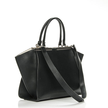 Fendi Vitello Dolce Shiny Nappa Petite 3Jours Tote Black 3 of 14