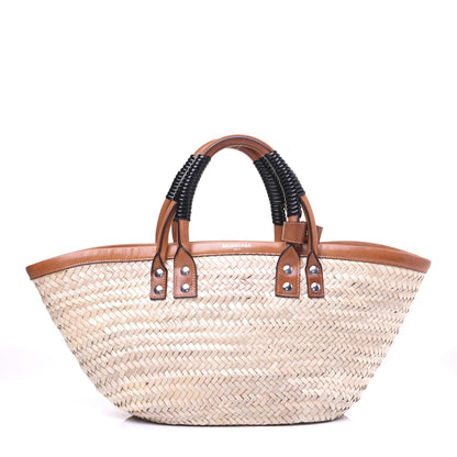 Balenciaga Straw Calfskin Bistrot Panier Small Tote Natural 1 of 14