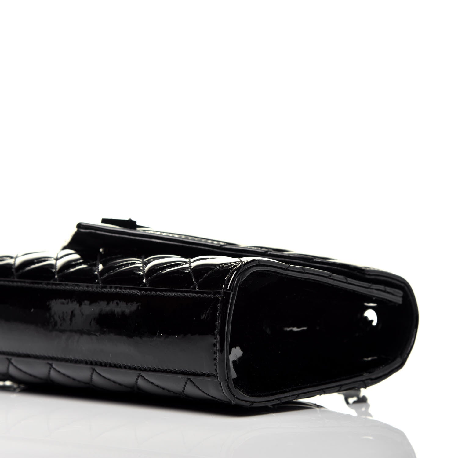 Saint Laurent Patent Mixed Matelasse Triquilt Small Monogram Satchel Black 8 of 8