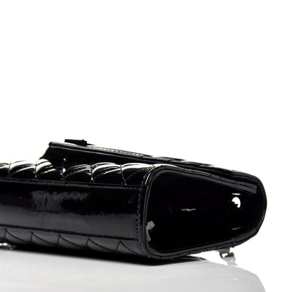 Saint Laurent Patent Mixed Matelasse Triquilt Small Monogram Satchel Black 8 of 8