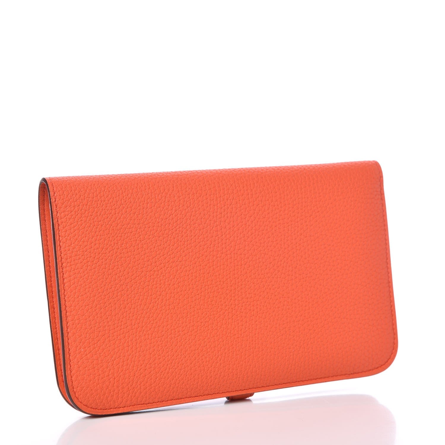 Hermes Togo Dogon Duo Wallet Poppy Rose Candy 4 of 9
