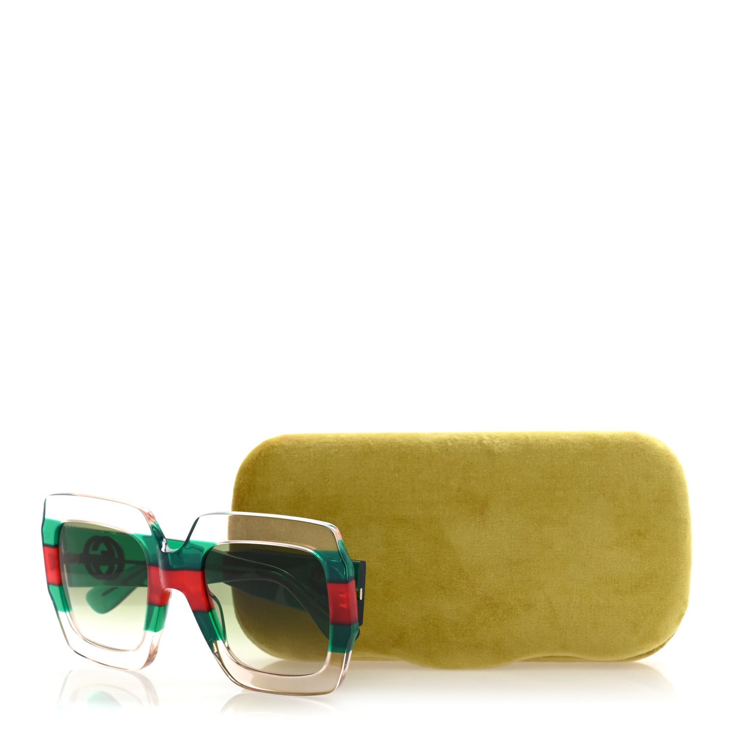 Acetate Square Web Frame GG0178S Sunglasses Green Red