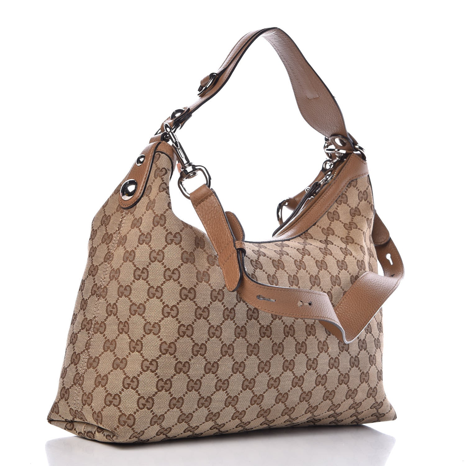 Gucci Monogram Medium Icon Bit Hobo Light Cuir 3 of 13