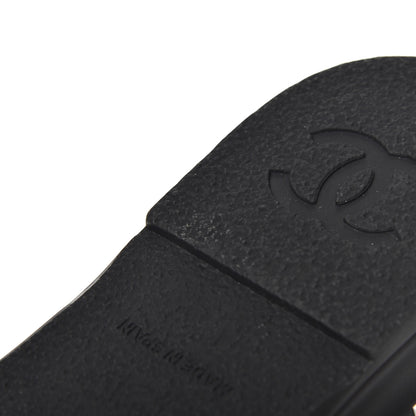 Chanel Lambskin Quilted CC Espadrille Slip On Sandals 35 Black 9 of 14
