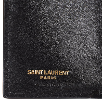 Saint Laurent Glitter Patent Monogram Trifold Wallet Cobalt 6 of 7