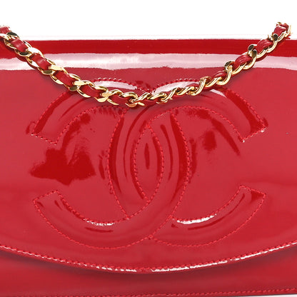 Chanel Patent Timeless CC Wallet On Chain WOC Red 9 of 12