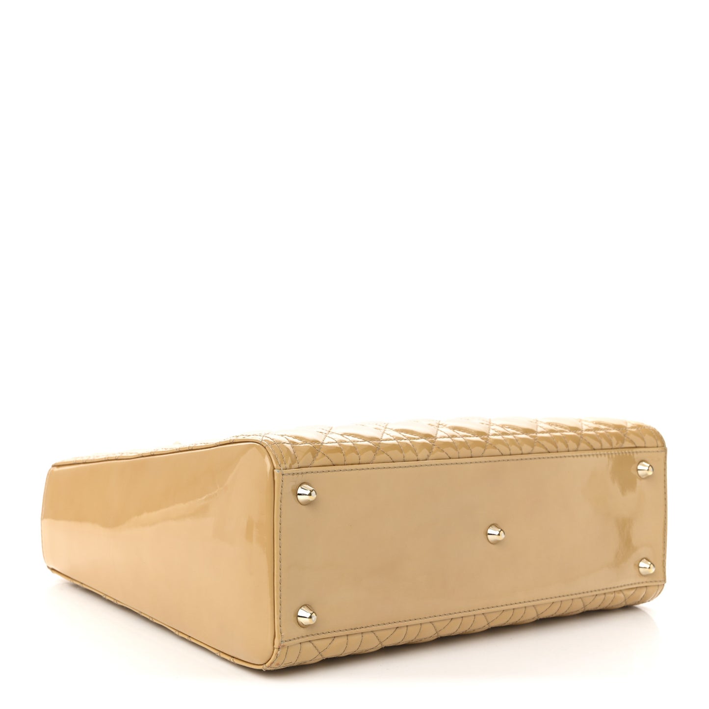 Patent Cannage Large Lady Dior Beige