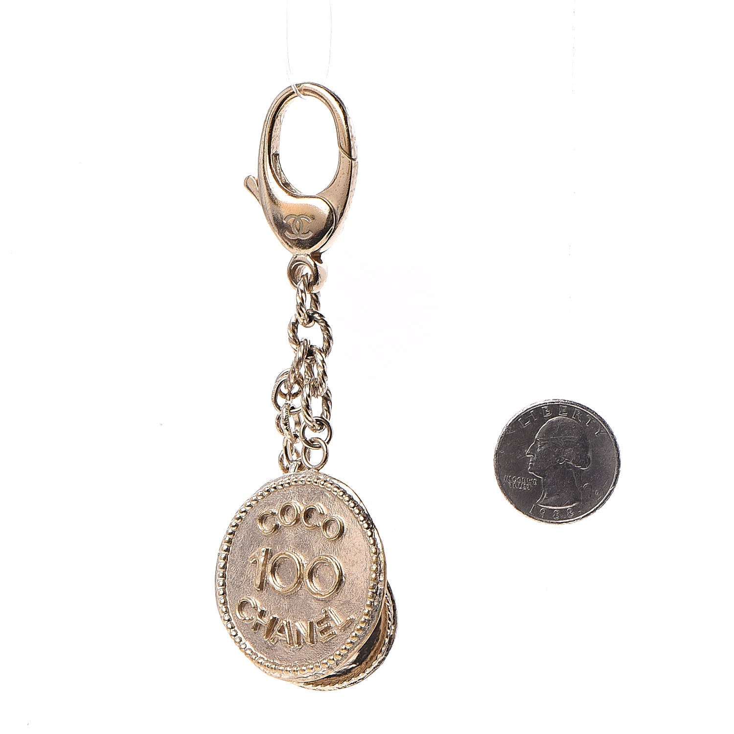 Chanel Coin CC Bag Charm Gold 2 of 4