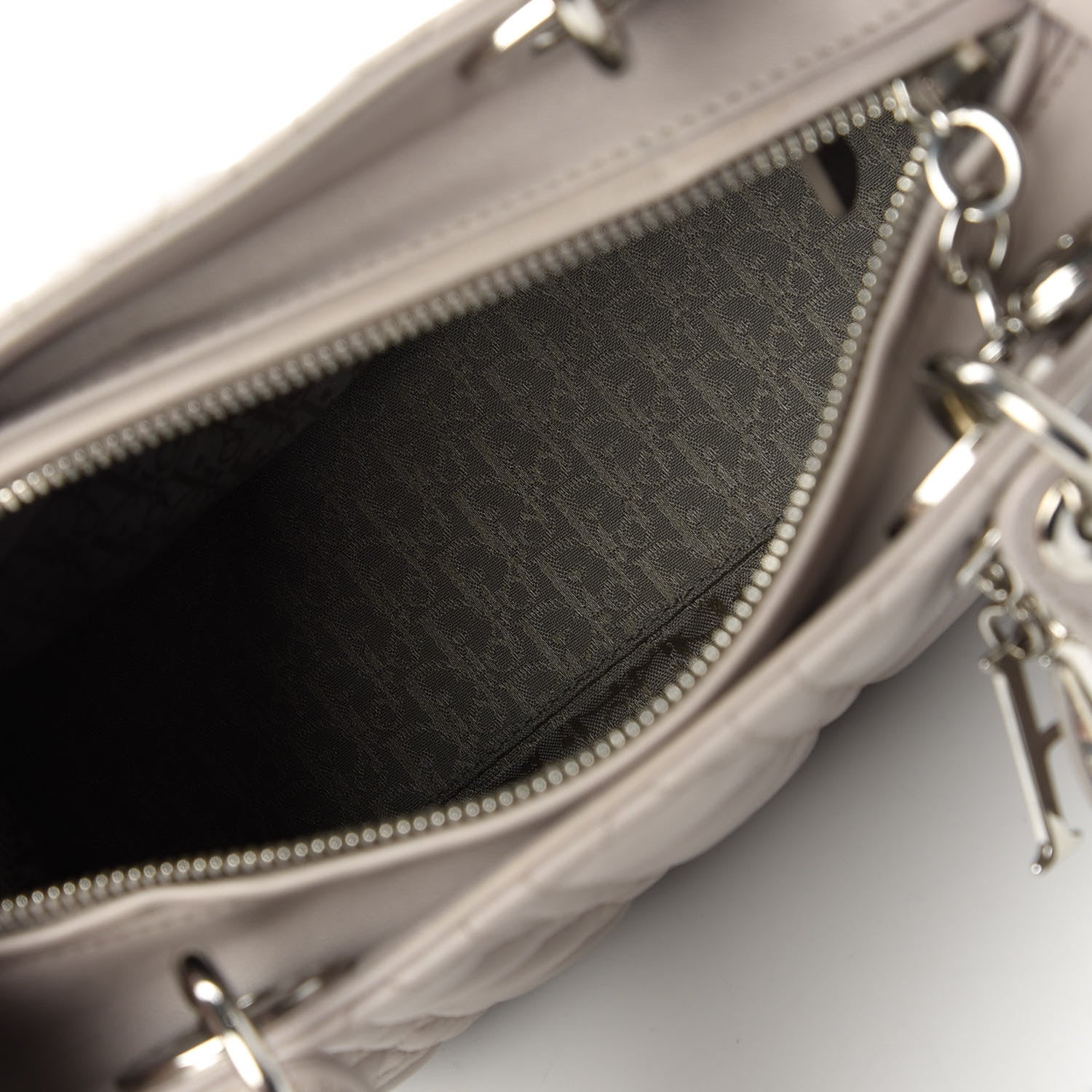 Christian Dior Lambskin Cannage Medium Lady Dior Grey 5 of 10