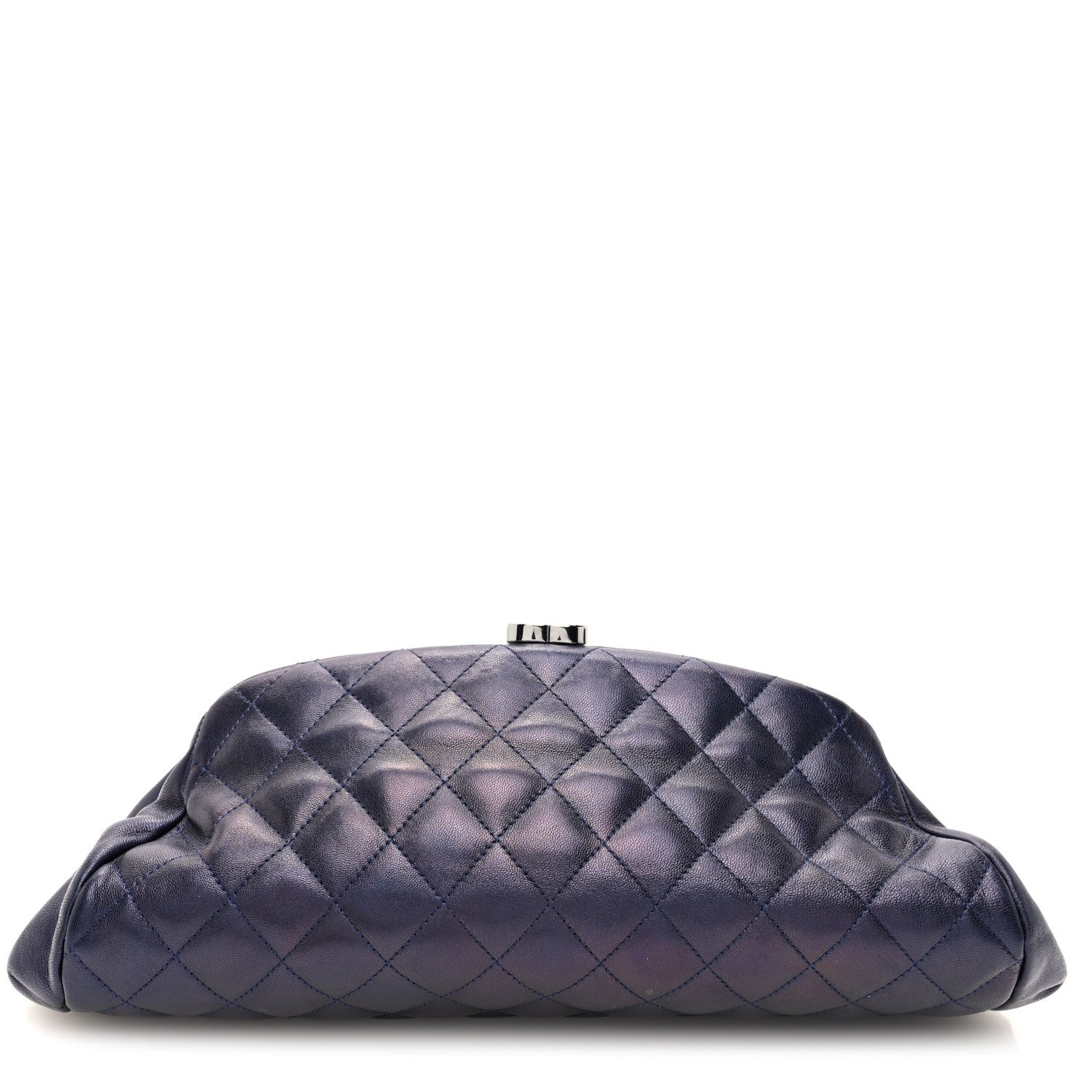 Chanel Metallic Lambskin Quilted Timeless Clutch  Blue 1 of 10