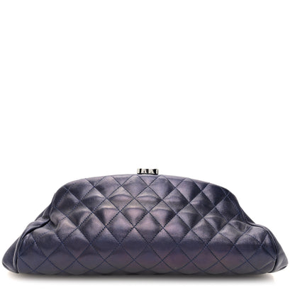 Chanel Metallic Lambskin Quilted Timeless Clutch  Blue 1 of 10