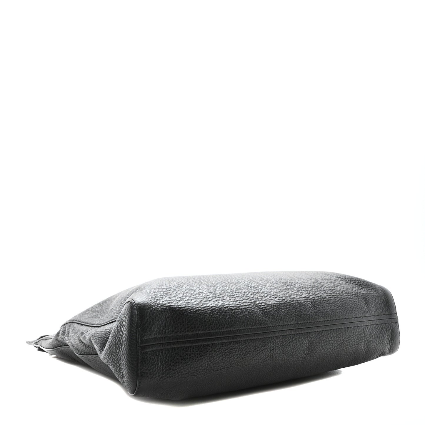 Pebbled Calfskin Alix Zip Clutch Black