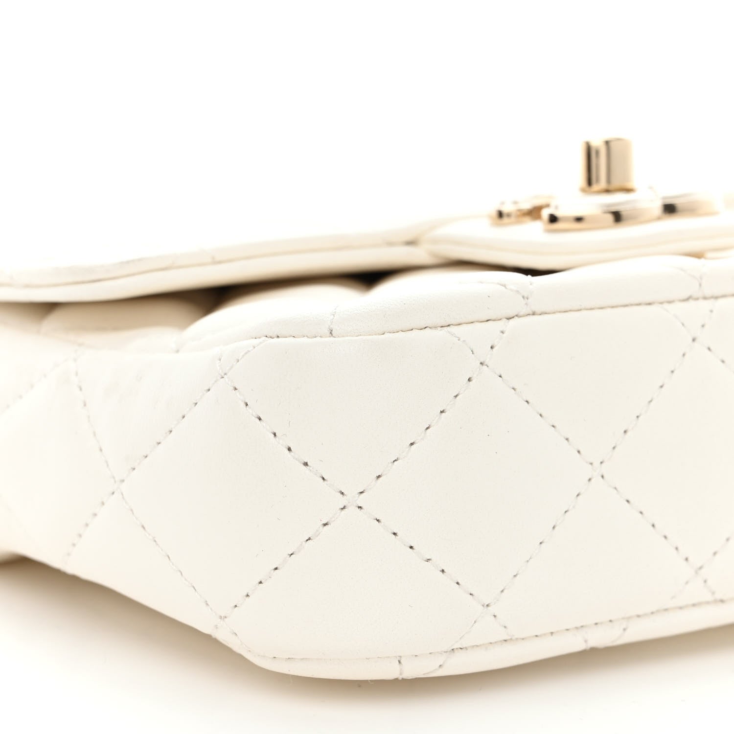 Chanel Lambskin Resin Quilted Mini Heart Square Flap White 9 of 11