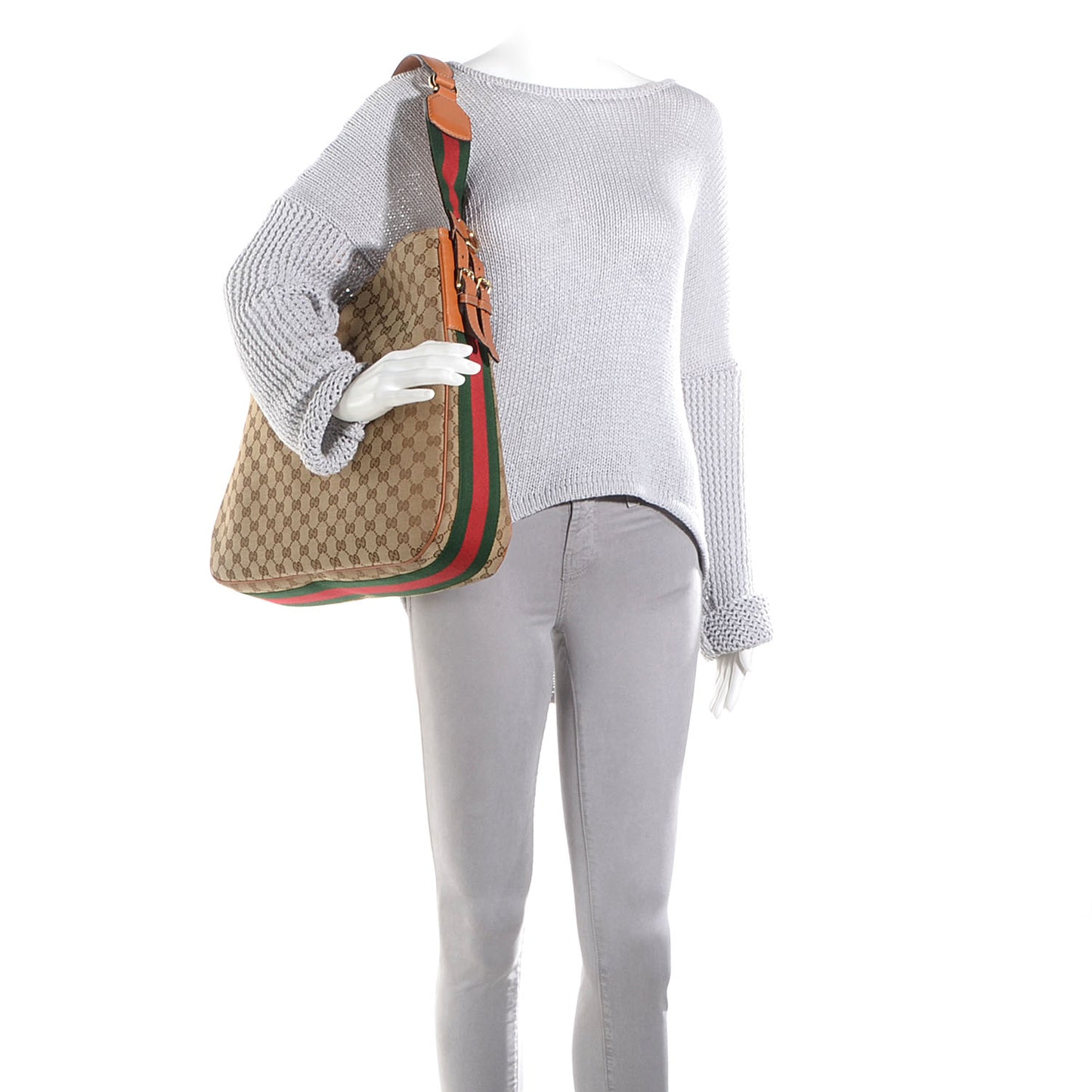 Monogram Medium Heritage Shoulder Bag Tan