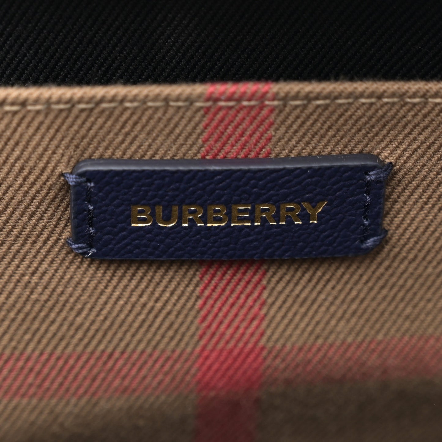 Calfskin Mega Check Small Banwell Tote Dark Canvas Blue