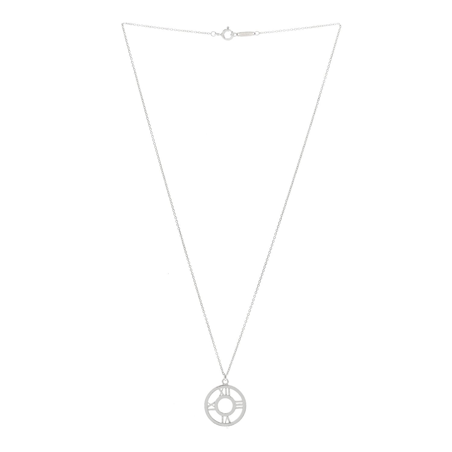 Tiffany Sterling Silver Medium Atlas Open Pendant Necklace 3 of 5