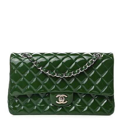 Chanel Patent Calfskin Quilted Medium Double Flap Green 1 of 12